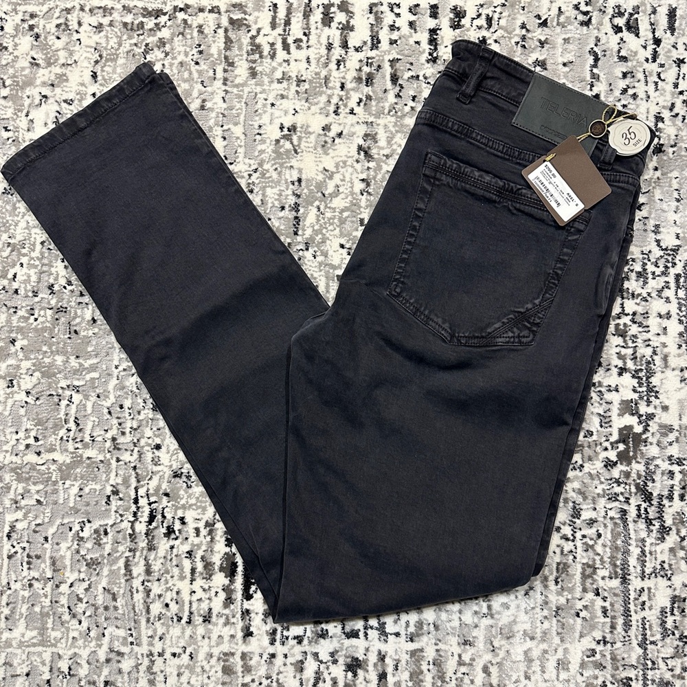 Teleria Zed Men’s Black Slim 5 Pocket Pants 35/32 NWT